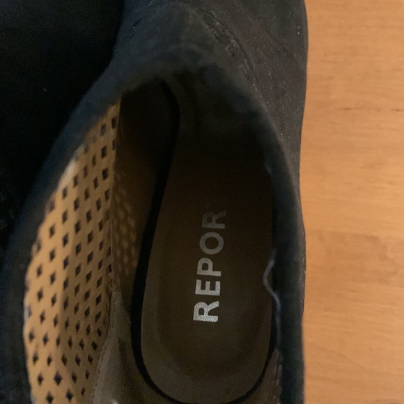 Report peep toe booties, black suede, woman’s size 8, silver zipper accents. - Picture 4 of 6